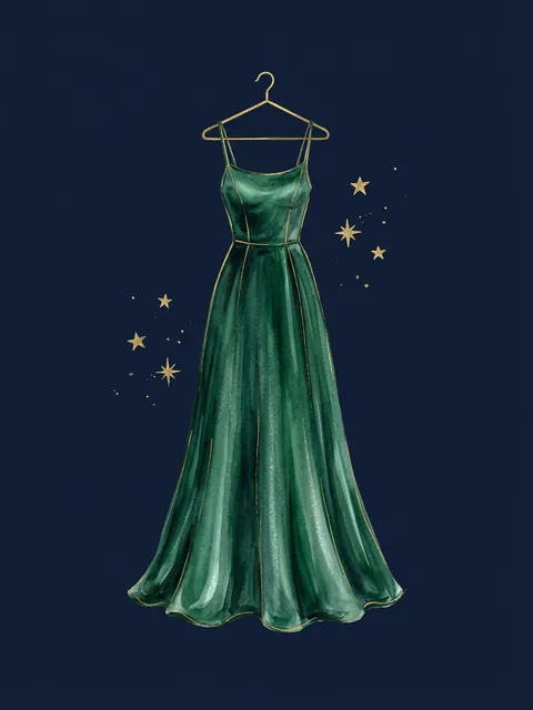 Ilustración: Vestido largo