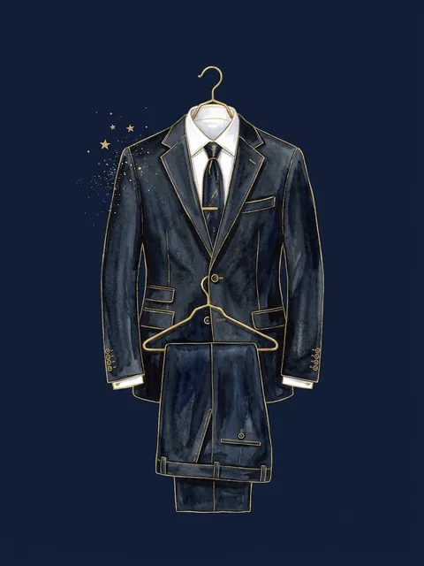 Ilustración: Traje oscuro y corbata