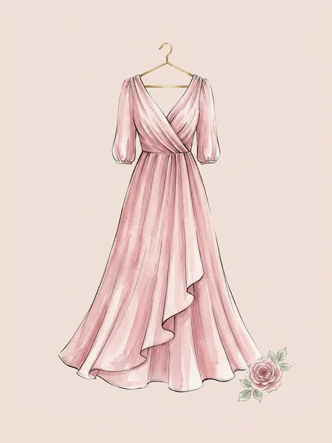 Ilustración: Vestido largo o midi