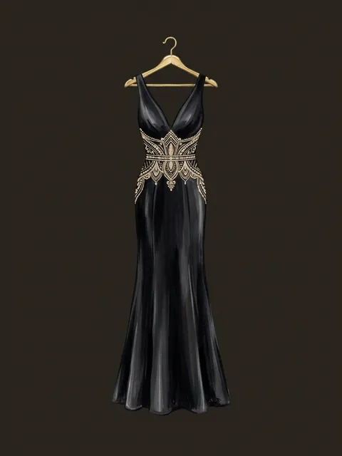 Ilustración: Vestido largo de gala