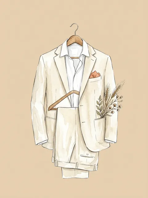 Ilustración: Traje claro o guayabera formal