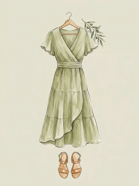 Ilustración: Vestido fresco y zapato bajo