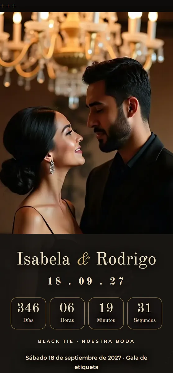 Invitación de boda digital de Isabela y Rodrigo