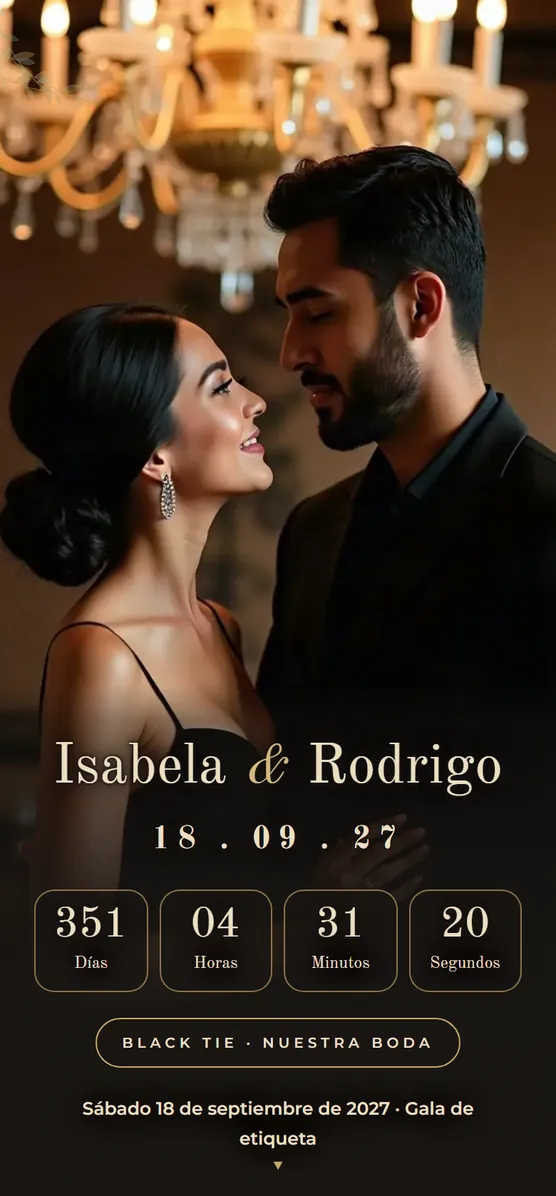 Invitación de boda digital de Isabela y Rodrigo
