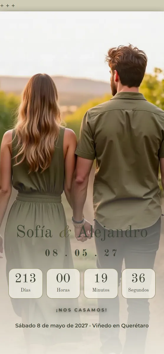 Invitación de boda digital de Sofía y Alejandro