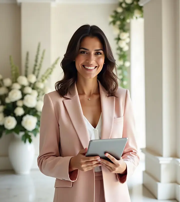 Wedding planner con una tableta